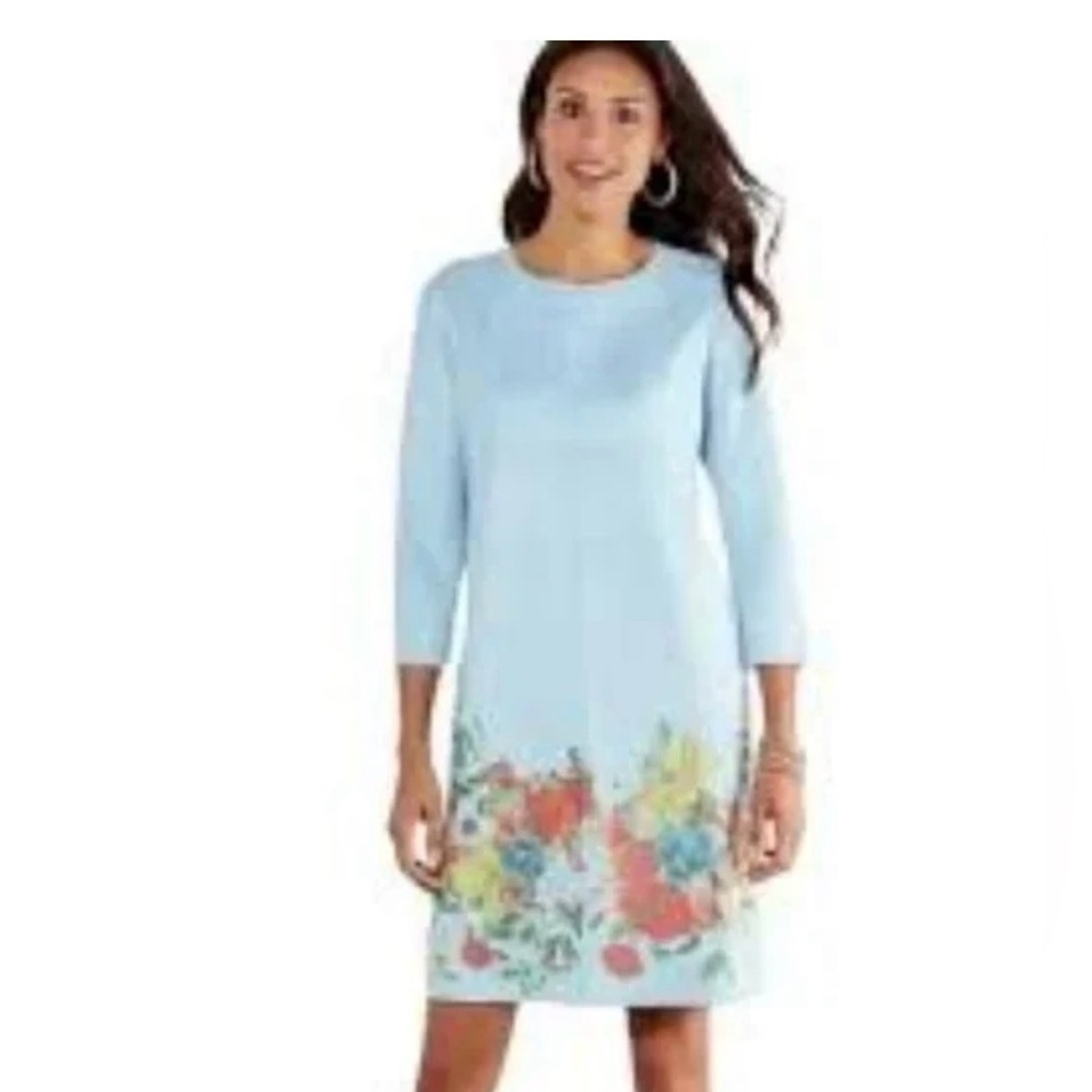 Soft Surroundings Light Blue Suede Top - Picture 9 of 9